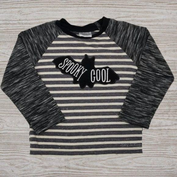 Boys Spooky Cool Halloween Bat Striped Long Sleeve - Picture 1 of 2